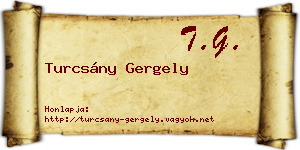 Turcsány Gergely névjegykártya