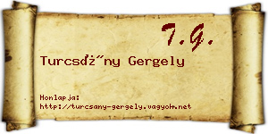 Turcsány Gergely névjegykártya